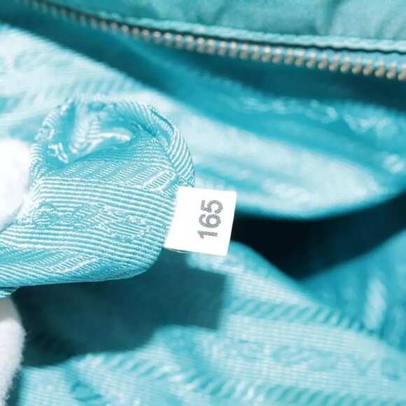 PRADA Tote Bag Nylon Blue Gold Auth - Picture 11 of 15